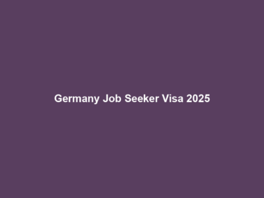 Germany Job Seeker Visa 2025